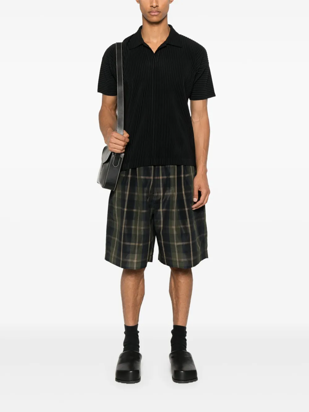 Comme des Garçons Homme checked shorts - Groen
