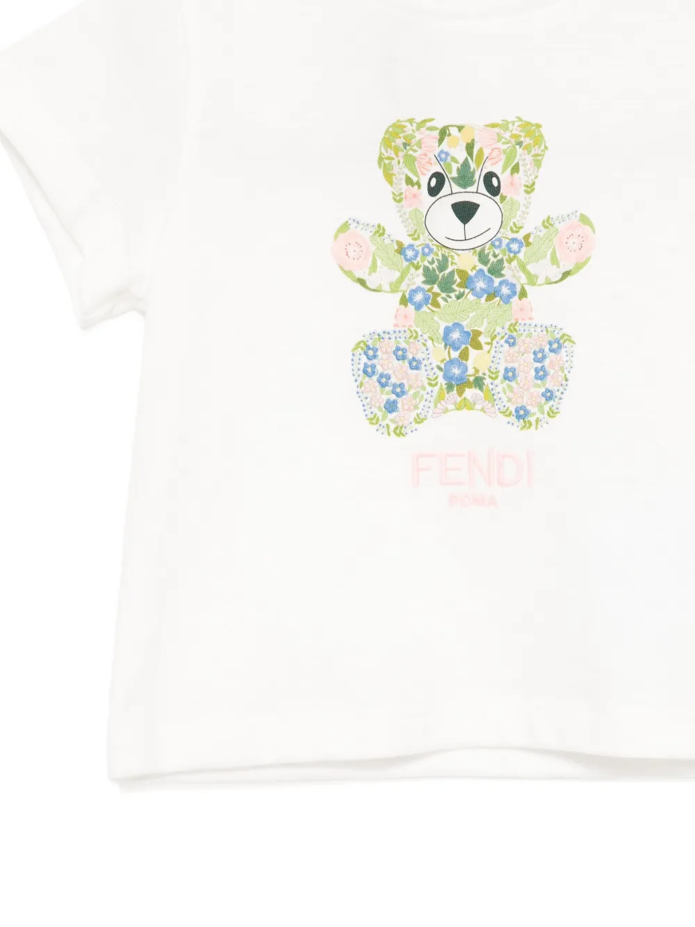 Fendi Kids T-shirt met grafische print Wit