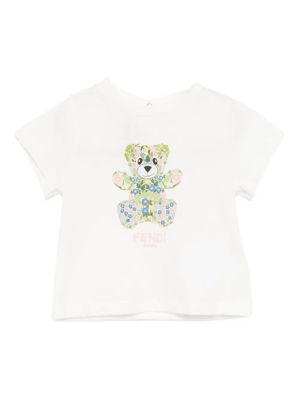 Fendi Kids T-shirt met grafische print Wit