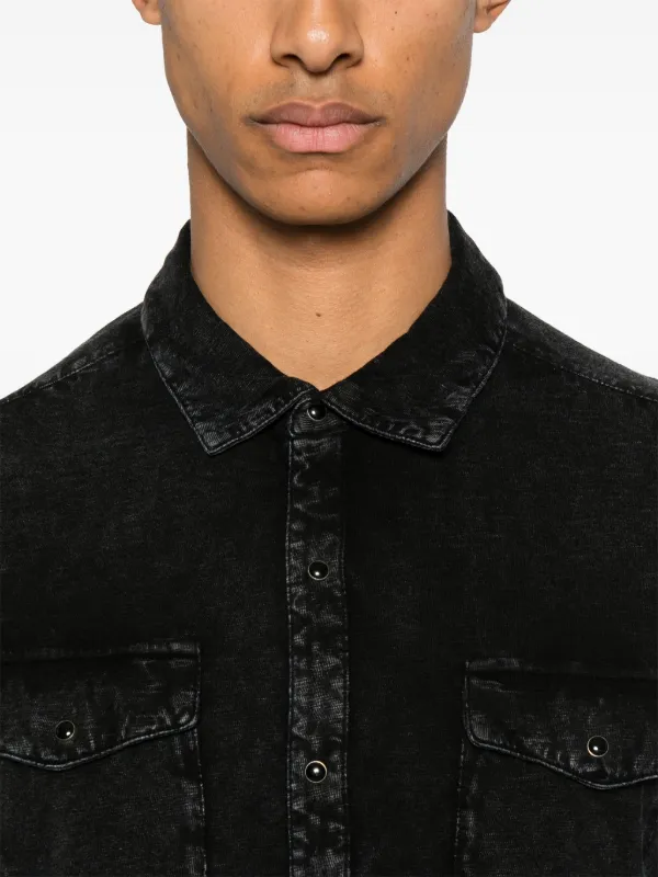 John Varvatos Organic Cotton Shirt Black FARFETCH IN