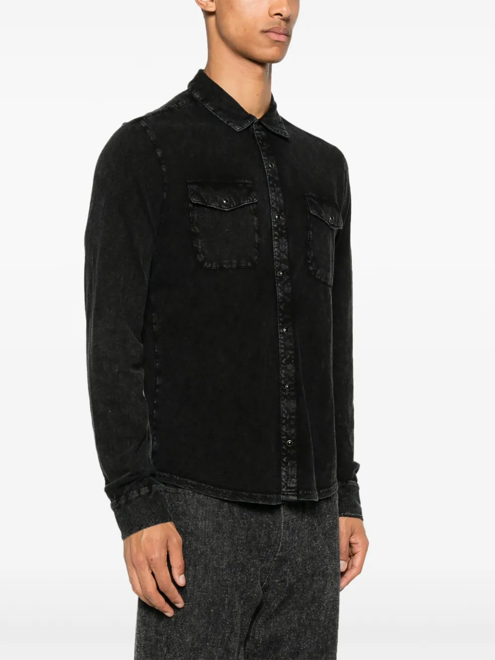 John Varvatos organic cotton shirt - Zwart