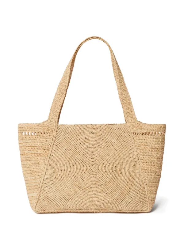 【Stella McCartney】 Logo embroidered raffia tote bag Logo embroidered raffia tote bag in beige - Stella Mc