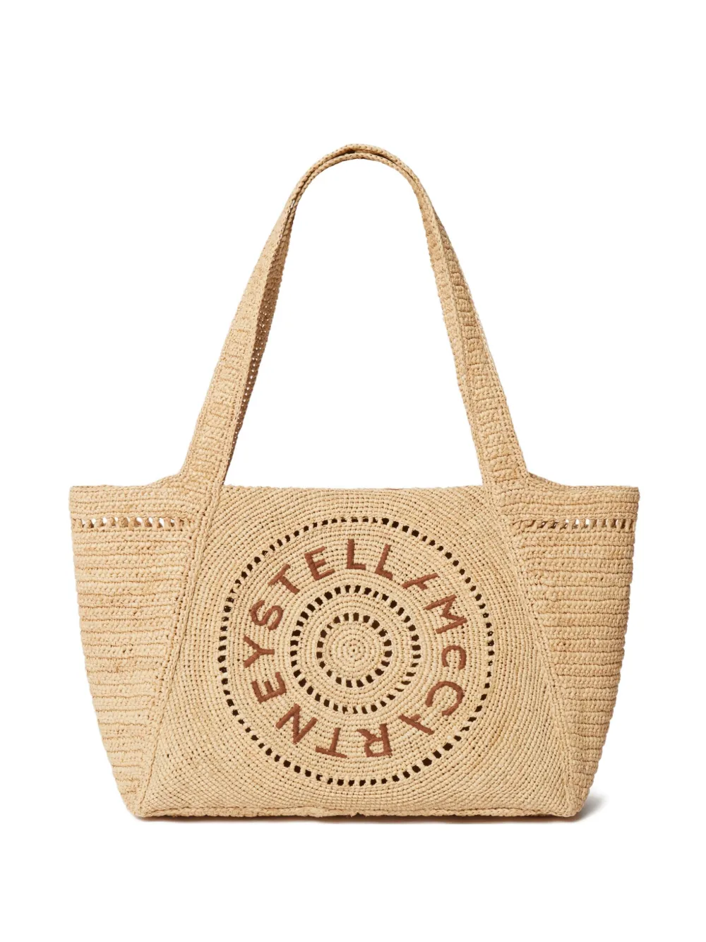 Stella McCartney Shopper met geborduurd logo Beige