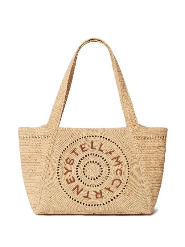 【Stella McCartney】 Logo embroidered raffia tote bag 30068312_59582866_600.jpg