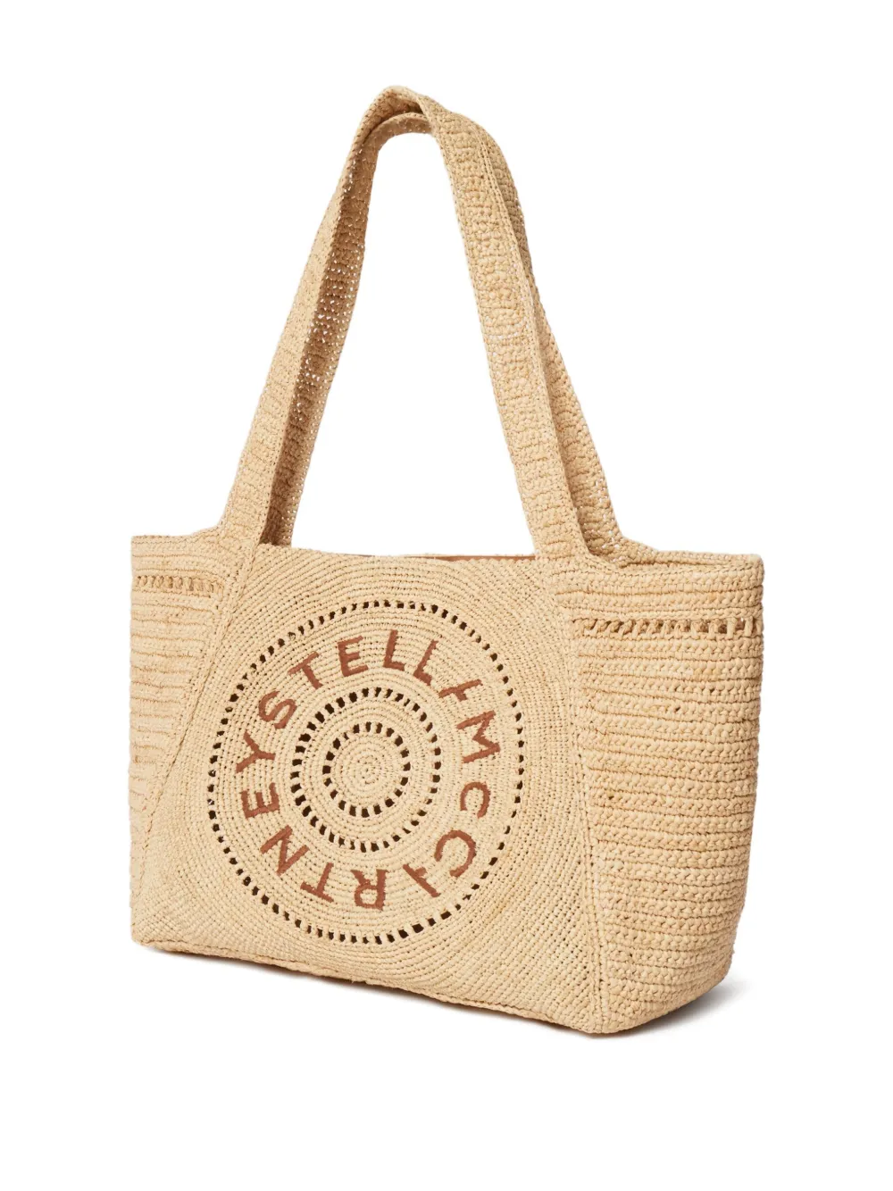 Stella McCartney Shopper met geborduurd logo Beige