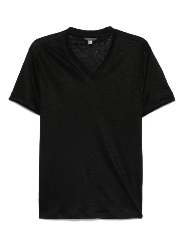 John Varvatos Linen t-shirt Black FARFETCH IN