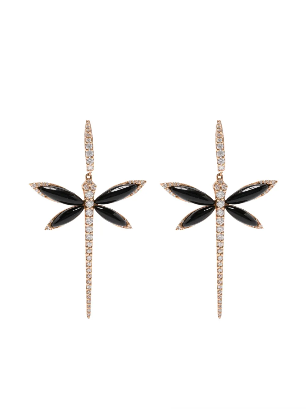 Anapsara Small Dragonfly ダイヤモンド ピアス 18Kローズゴールド - ピンク Anapsara Small Dragonfly ダイヤモンド ピアス 18Kローズゴールド - ピンク