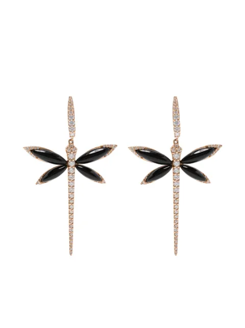 Anapsara 18K rose gold Small Dragonfly diamond earring