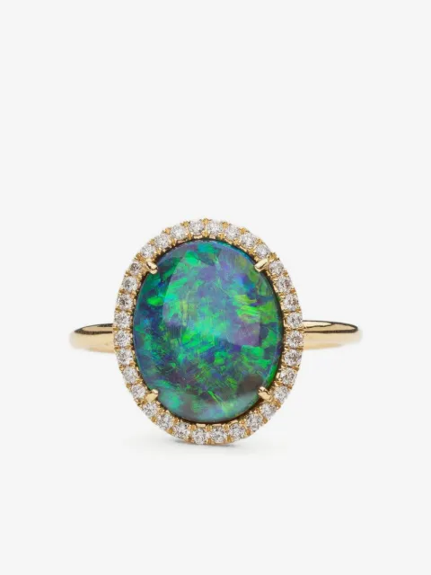We by WHITEbIRD 18K recycled gold Diana opal and diamond ring