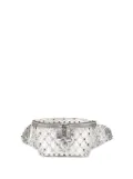 Valentino Garavani Pre-Owned 2000-2017 Metallic Craquele Nappa Rockstud Spike belt bag - SILVER