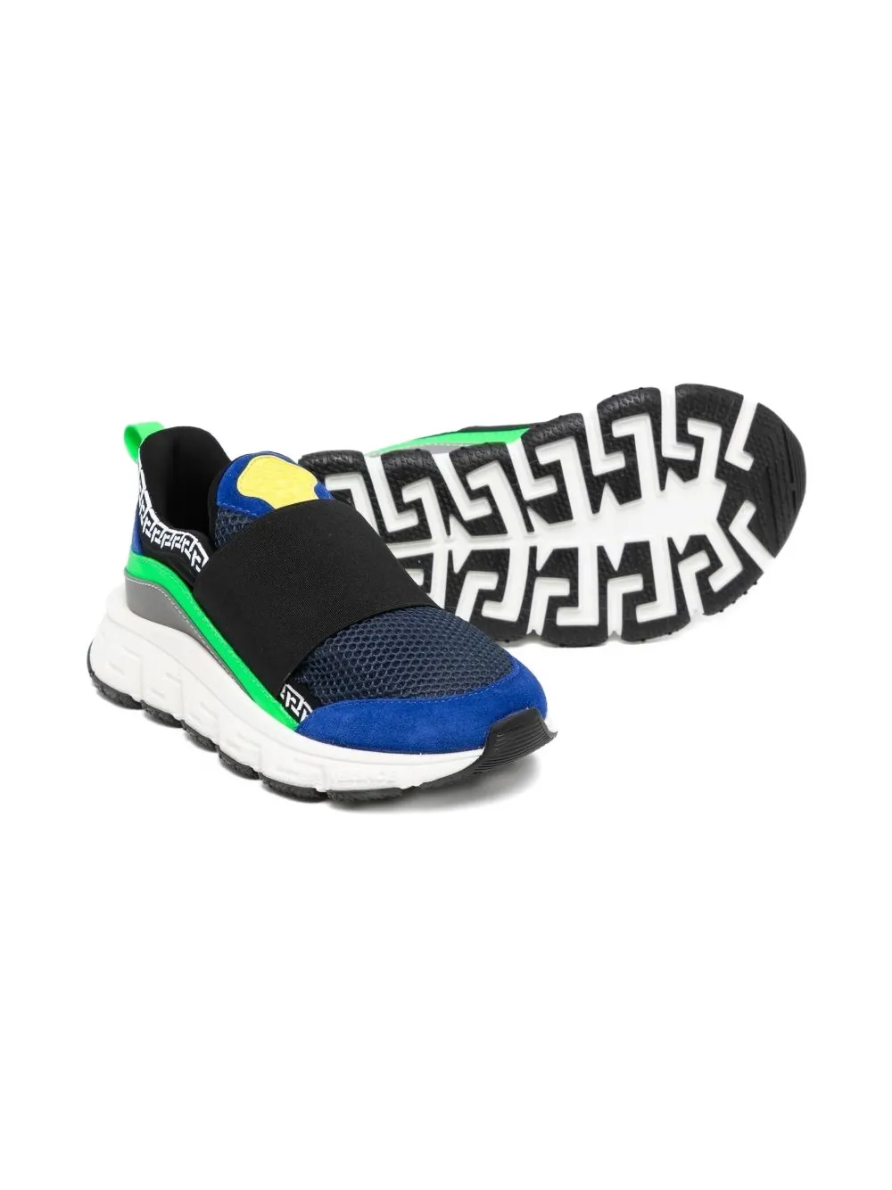 Versace Kids Sneakers met colourblocking Zwart