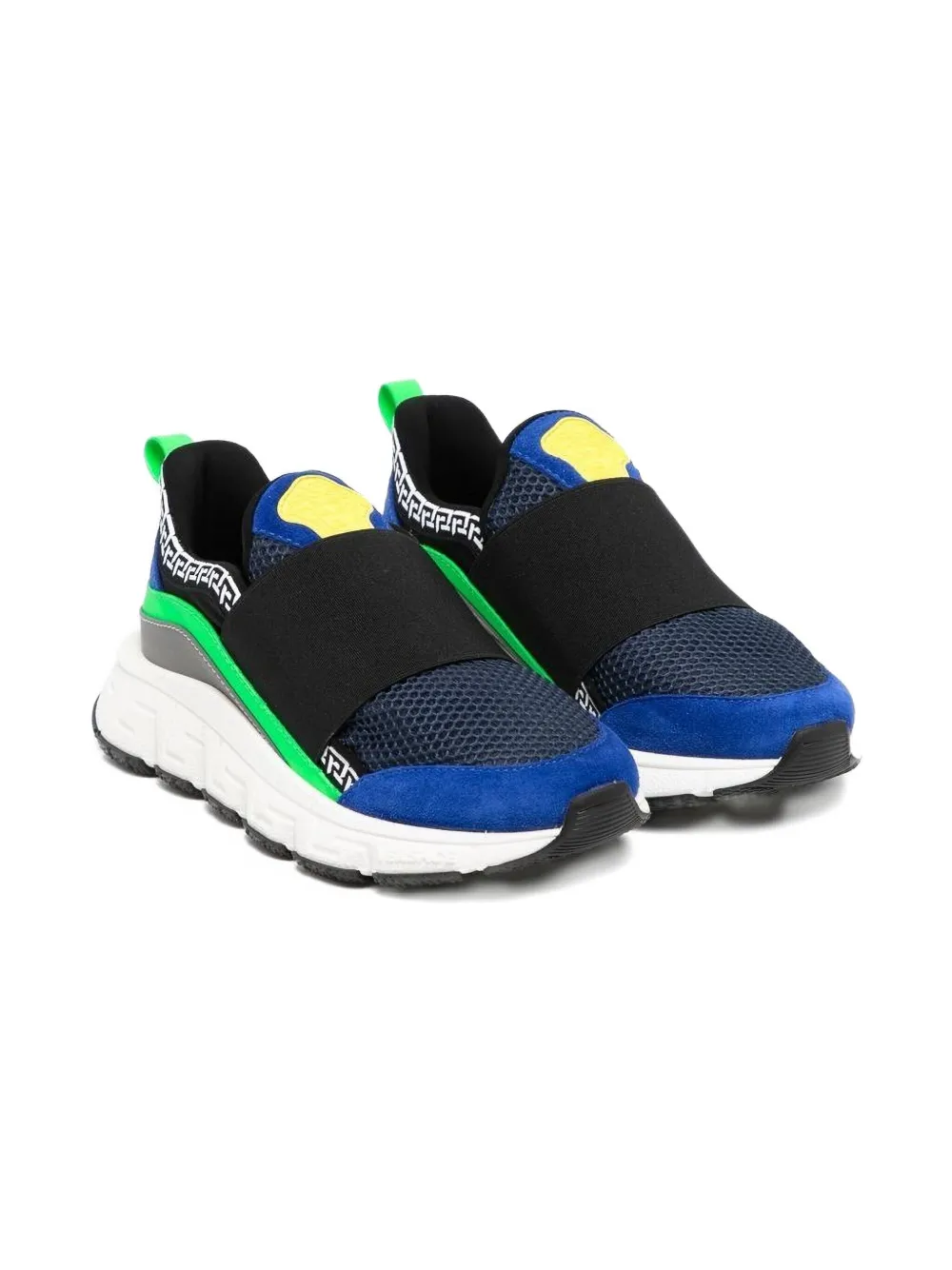 Versace Kids Sneakers con design color-block - Nero