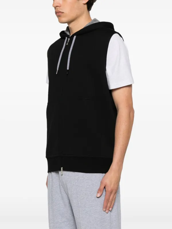 Tシャツ・カットソー BRUNELLO CUCINELLI COTTON ZIPPED SLEEVELESS HOODIE Brunello Cucinelli zip-up Sleeveless Hoodie | Black | FARFETCH