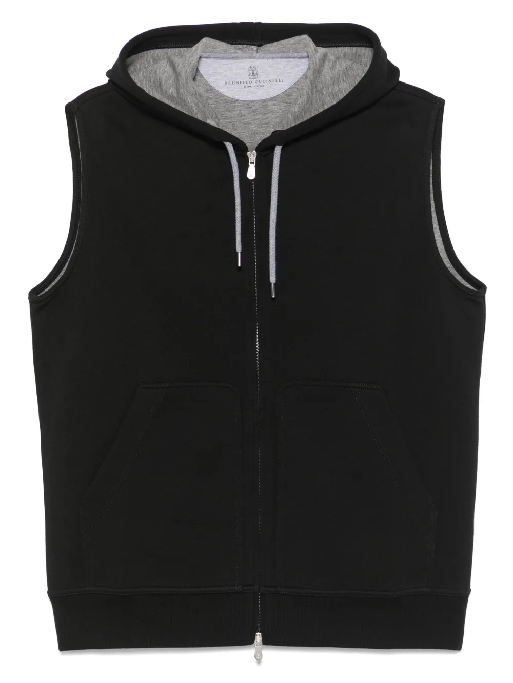 Brunello Cucinelli hoodie con cierre sin mangas | negro | Image 1