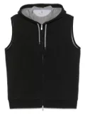 Brunello Cucinelli zip-up sleeveless hoodie - Black