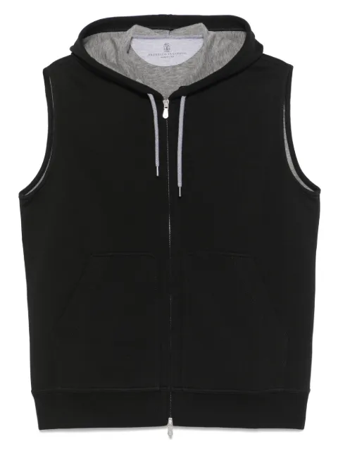 Brunello Cucinelli hoodie con cierre sin mangas