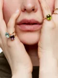 We by WHITEbIRD 9K yellow gold Jelly pink quartz ring