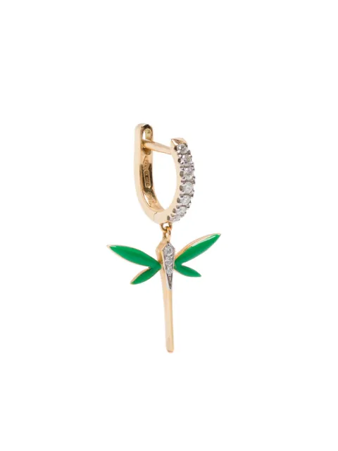 Anapsara 18K yellow gold dragonfly-pendant diamond single earring