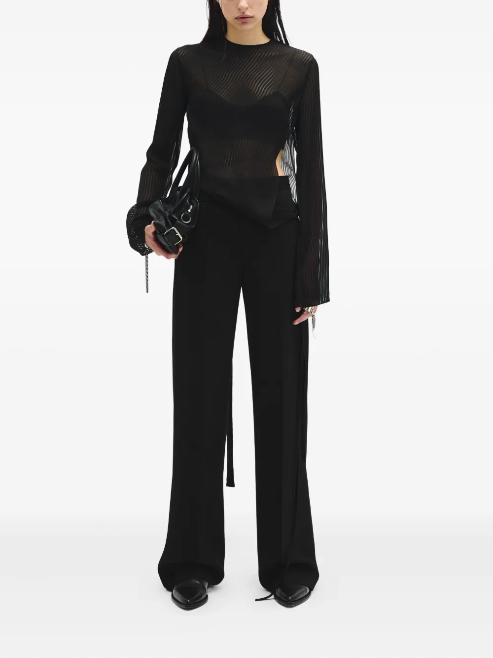 Ann Demeulemeester Maaike flared trousers - Zwart