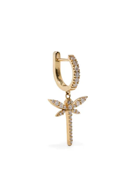 Anapsara 18K yellow gold dragonfly-pendant diamond single earring