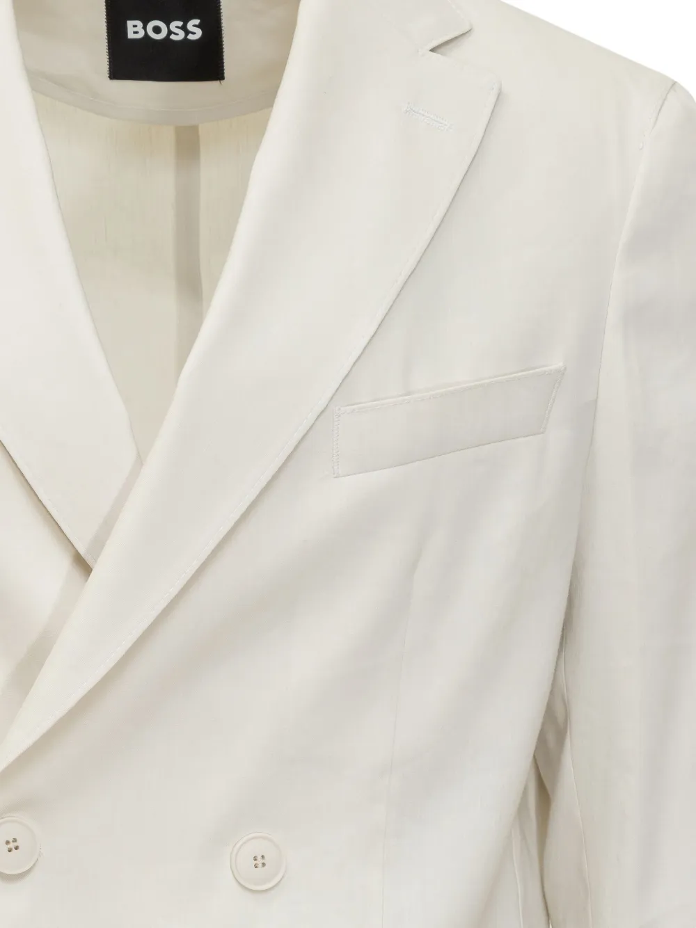 BOSS double-breasted patch-pocket blazer Wit