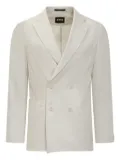 BOSS double-breasted patch-pocket blazer - White