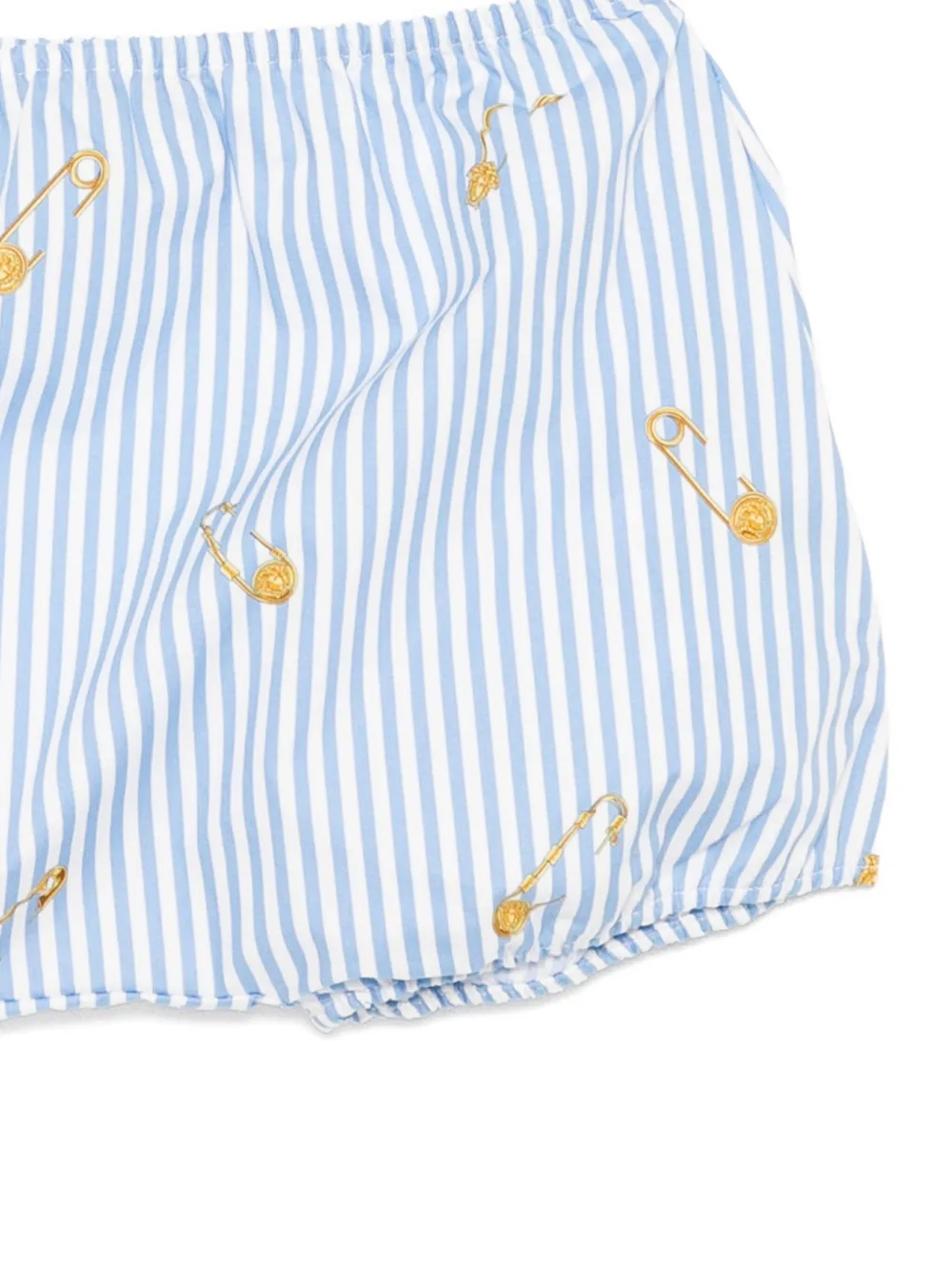 Versace Pinstripe Pin Short Sets In Blue