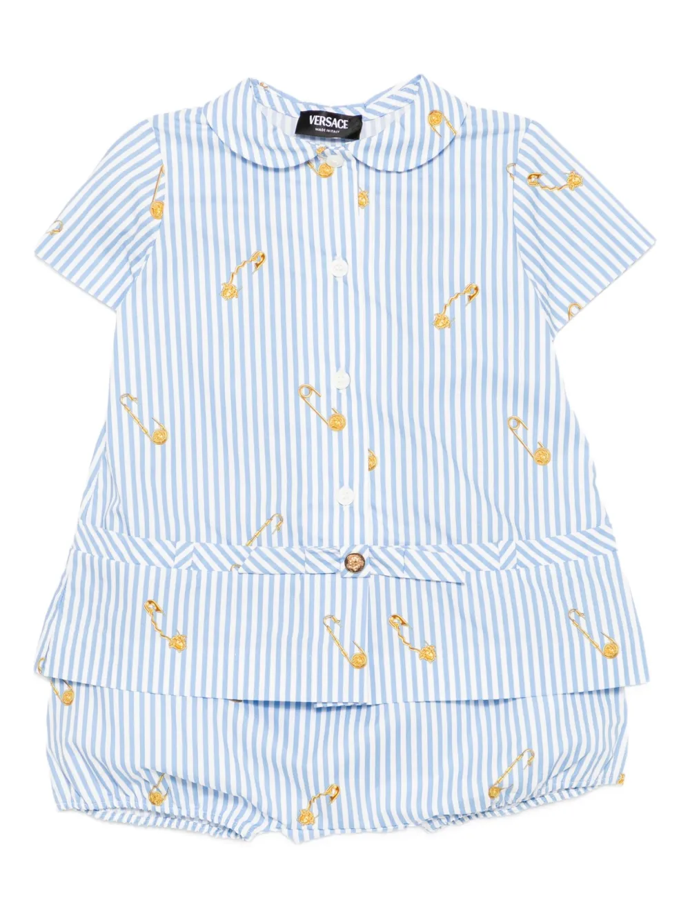 Versace Kids Pinstripe Pin short sets | White | Image 1