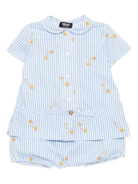 Versace Kids kritstrecksrandiga shorts