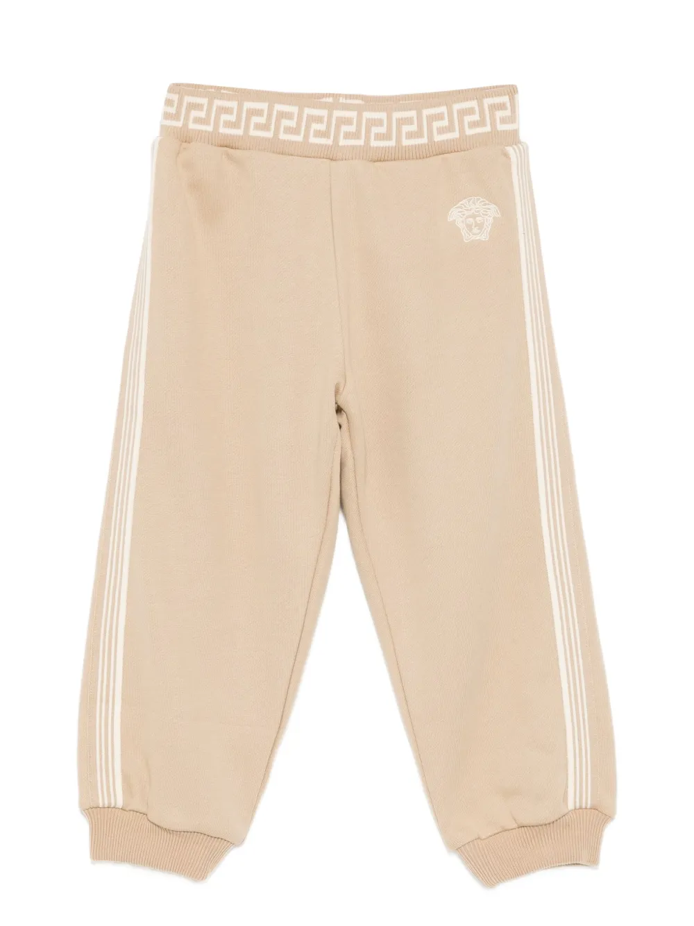 Versace Kids embroidered-logo cotton trackpants | Brown | Image 1