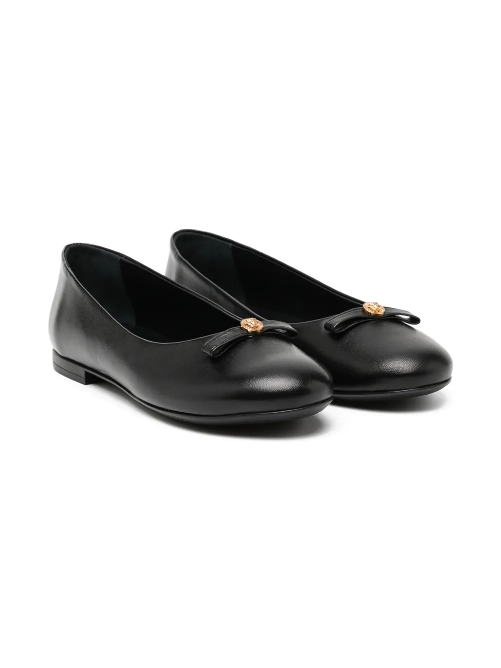 Versace Kids logo ballerinas - Nero