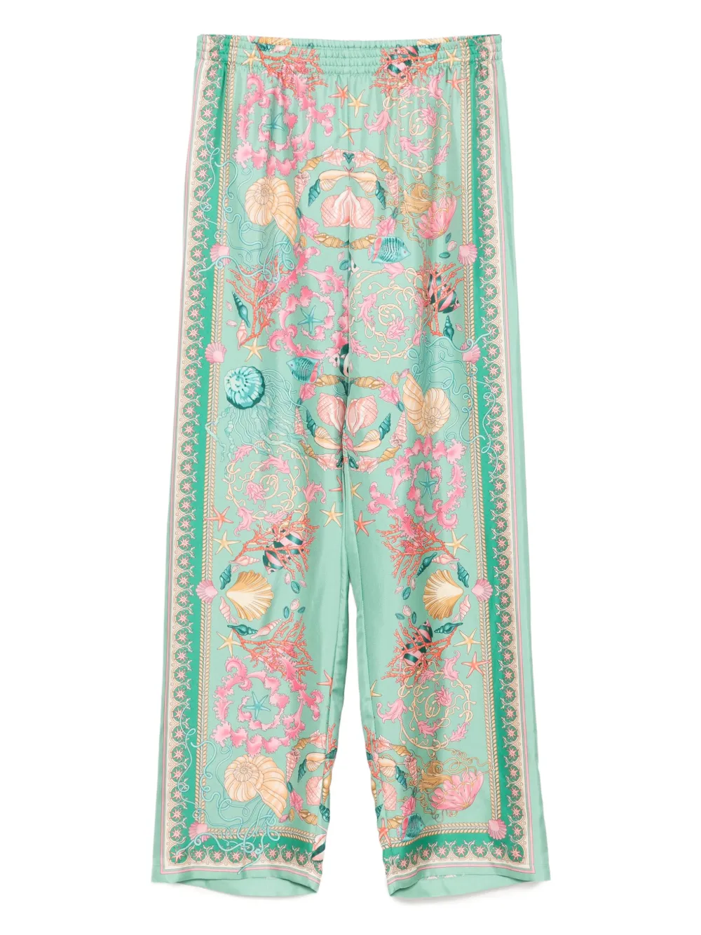 Versace Kids graphic-print trousers Groen