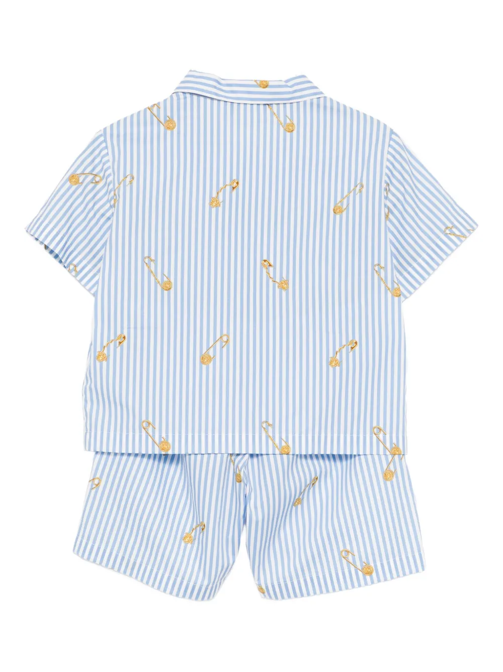 Versace Kids striped shorts set Blauw