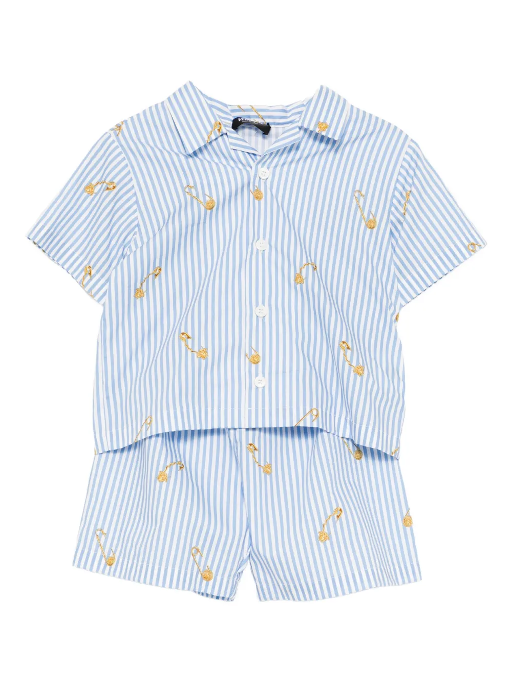 Versace Kids striped shorts set Blauw