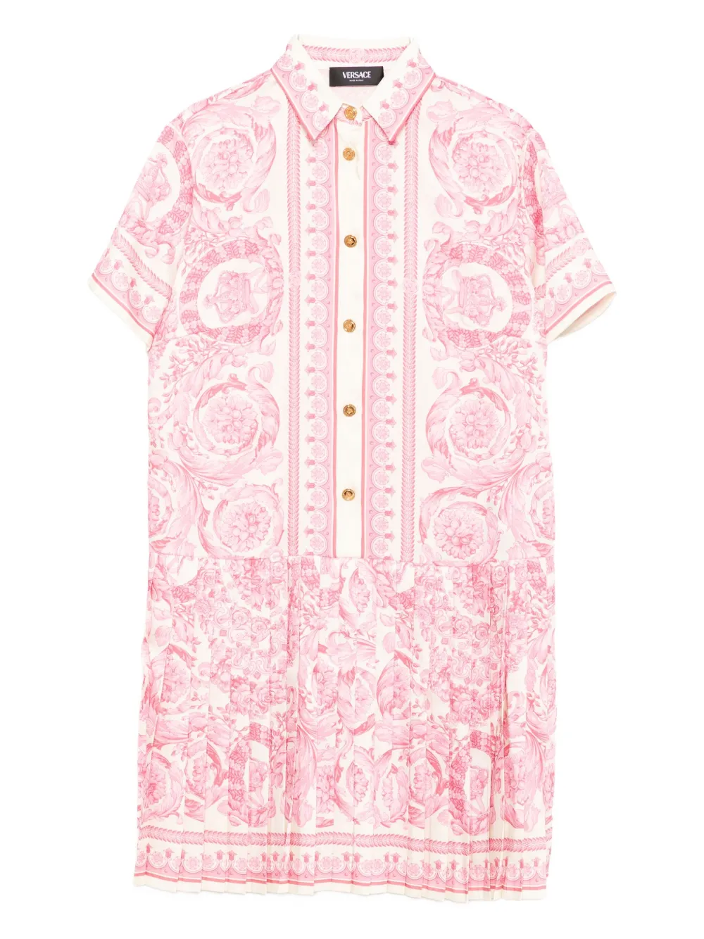 Versace Barocco Foulard Dress In Pink