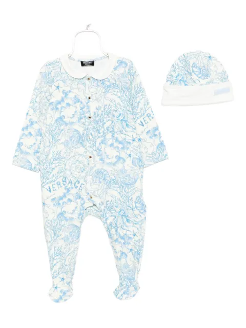 Versace Kids underwater barocco baby sleepsuit set