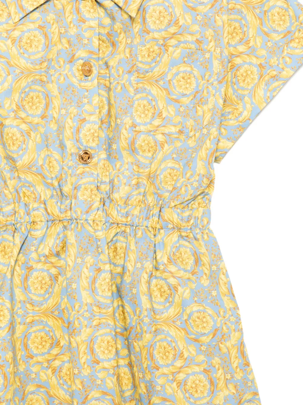 Versace Kids graphic-print dress Blauw