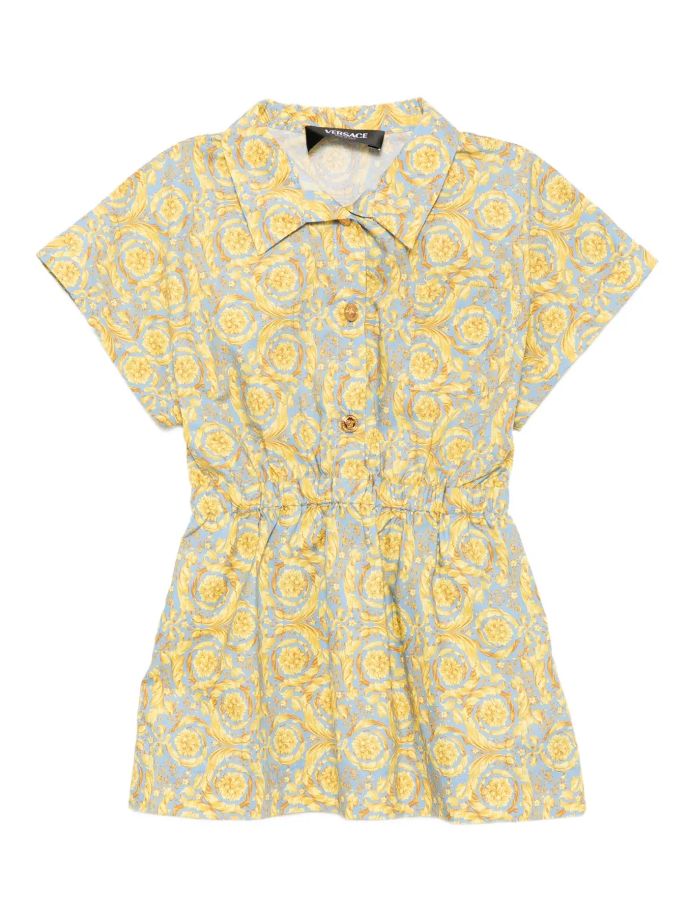 Versace Kids graphic-print dress Blauw