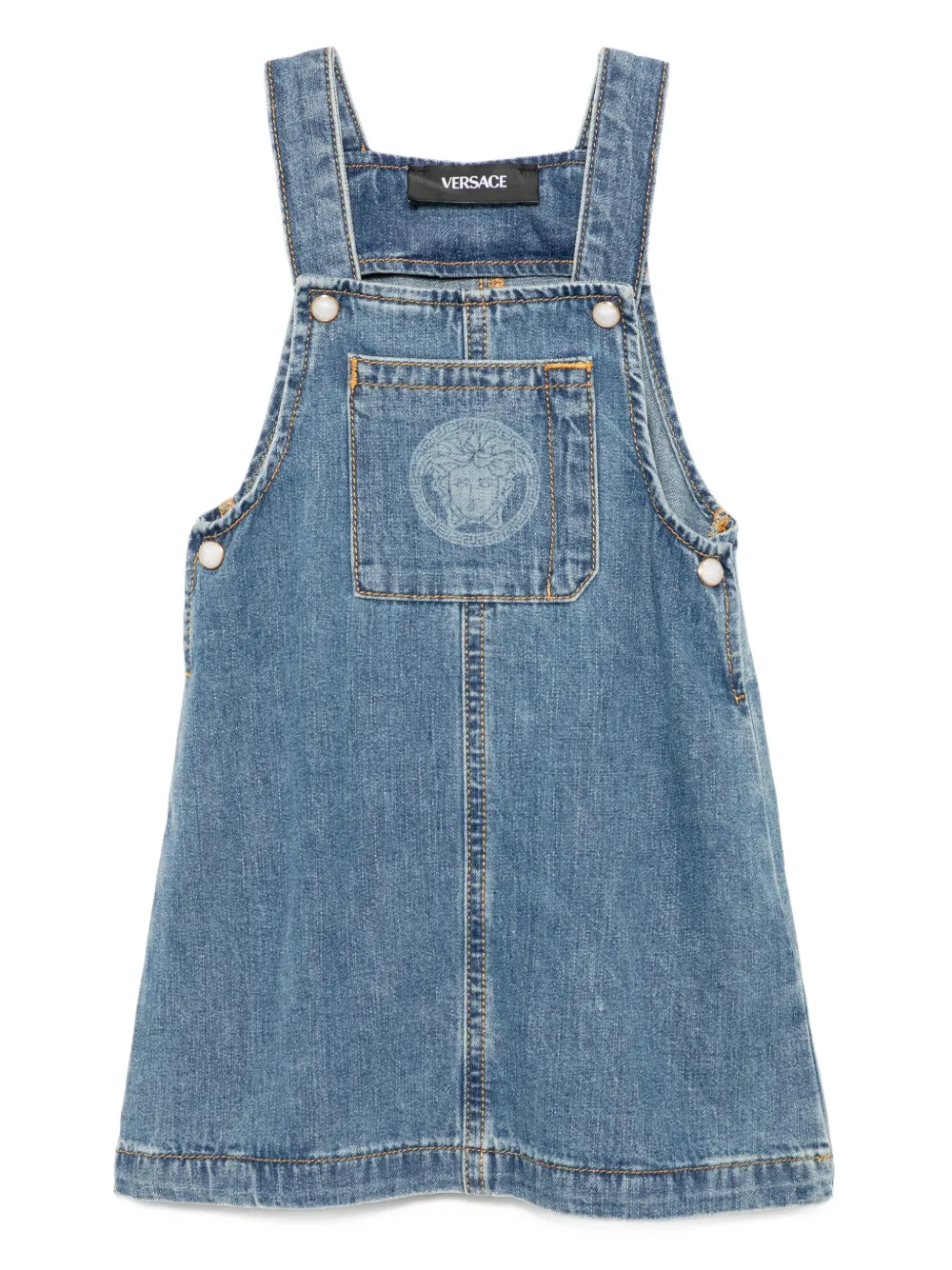 Versace Kids graphic-print dress Blauw