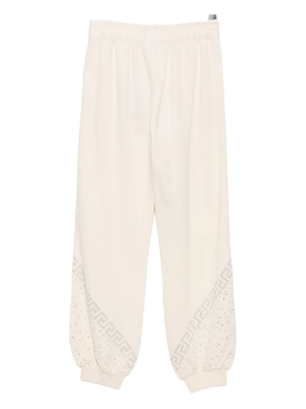 Versace Greca-embroidered Track Pants In Neutral