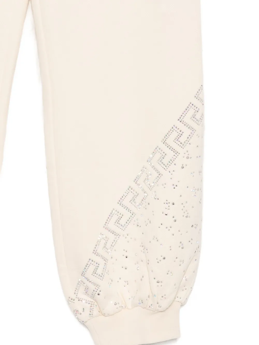 Versace Greca-embroidered Track Pants In Neutral