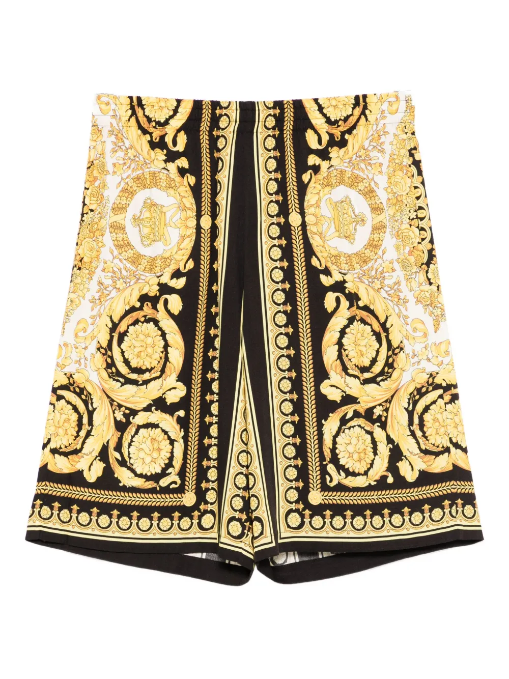 Versace Kids' Barocco-print Shorts In Multi