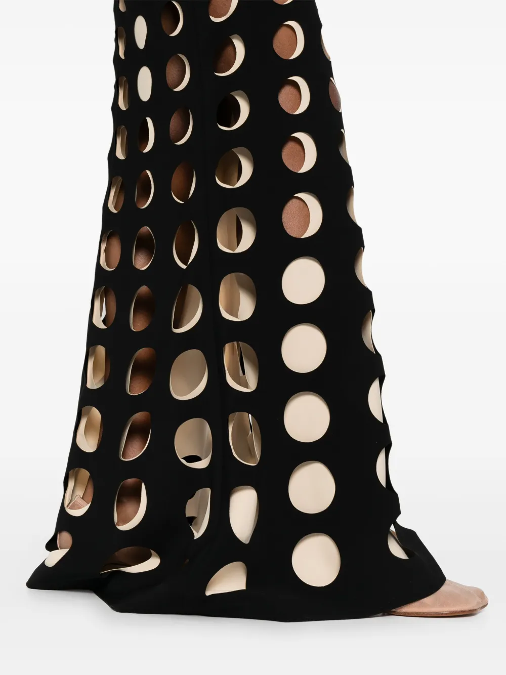 A.W.A.K.E. LAYERED-HOLES MAXI SKIRT