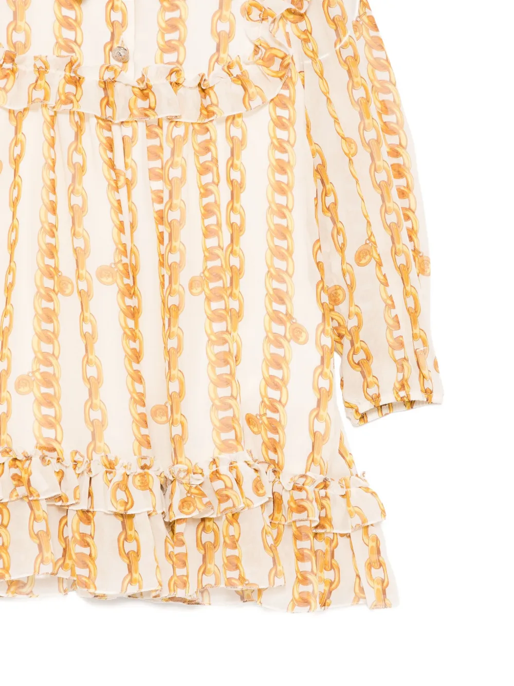 Versace Kids chain-print dress Beige