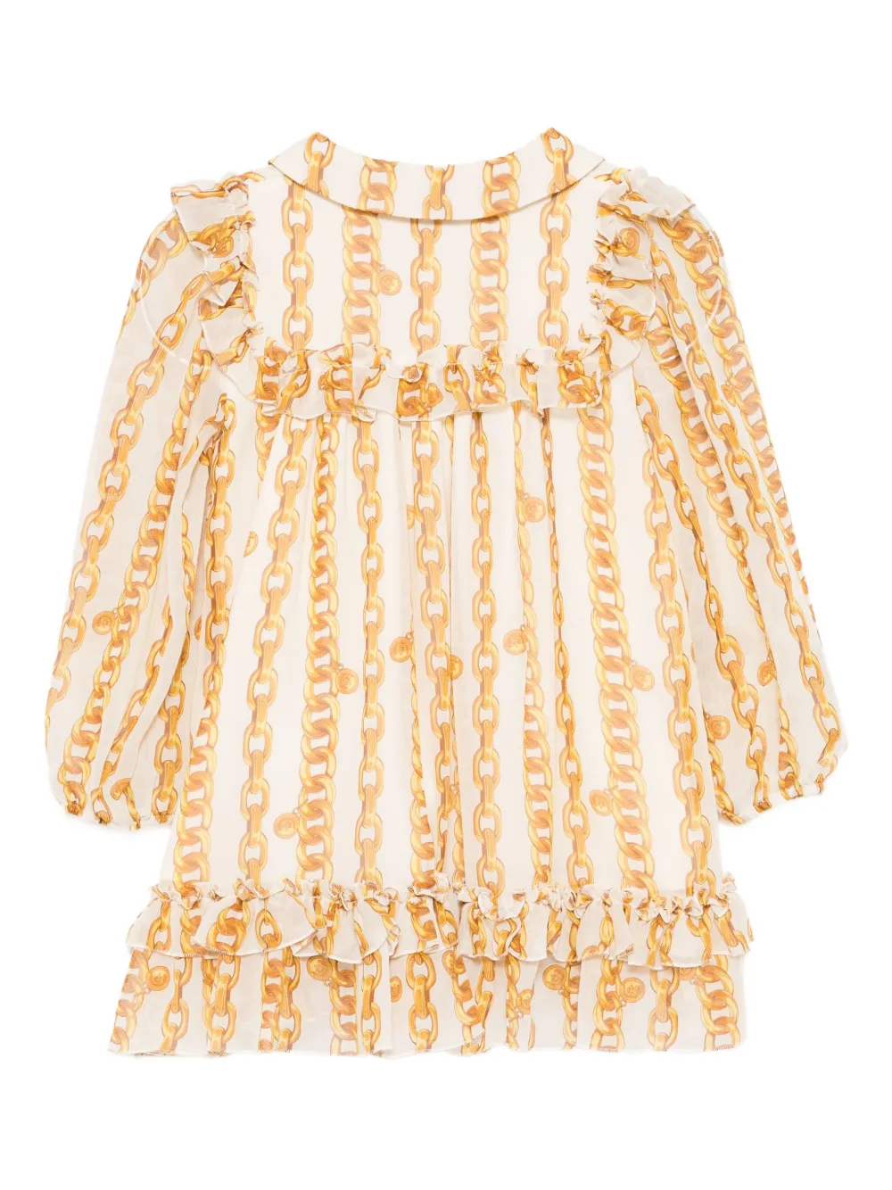 Versace Kids chain-print dress Beige