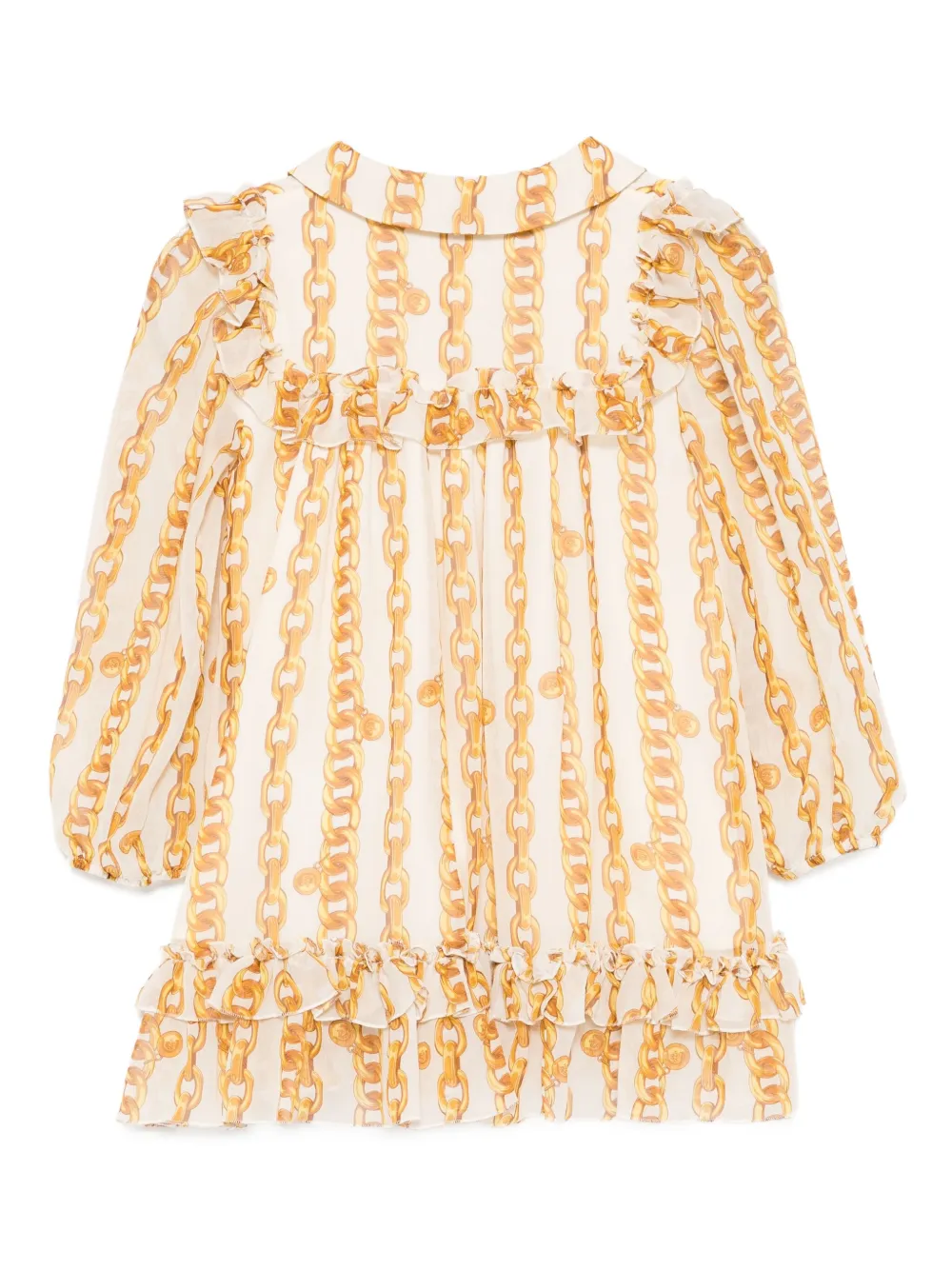 Versace Kids chain-print dress - Beige