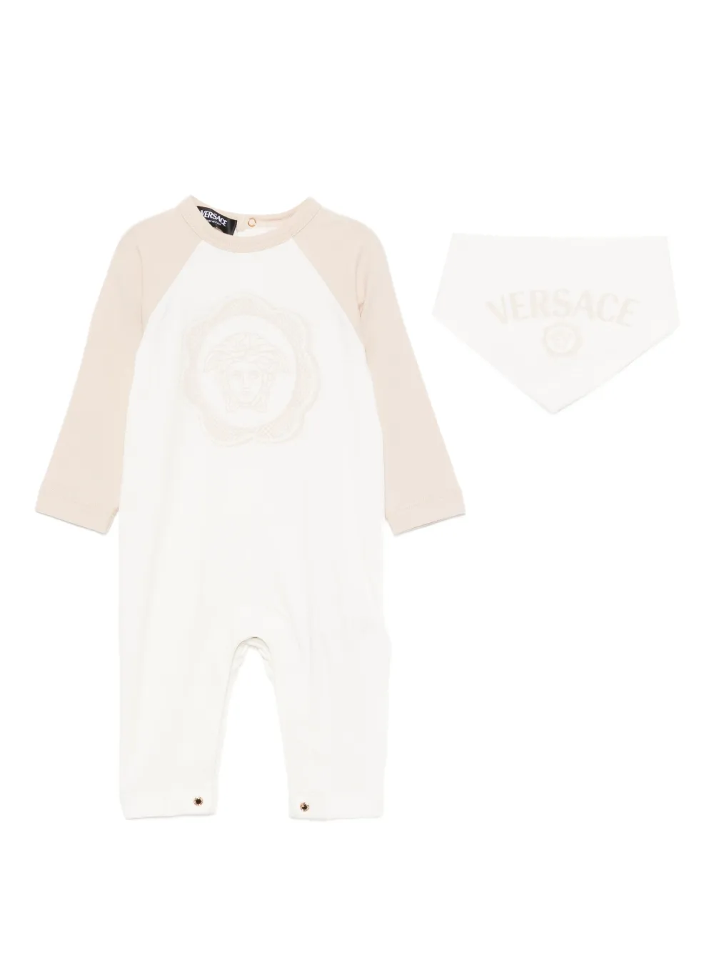Versace Kids logo-print romper set Wit