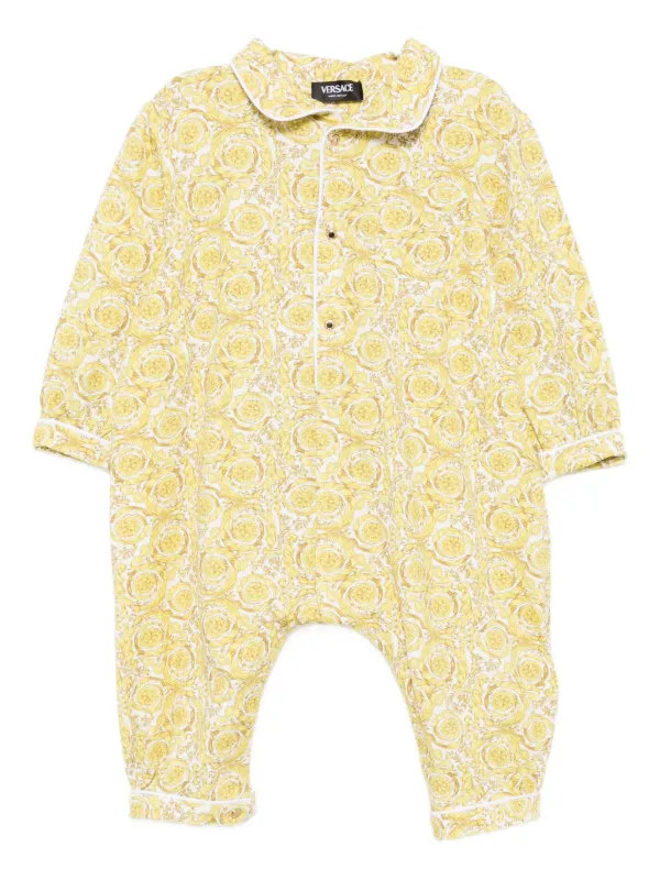 Versace Kids バロッコプリント ロンパース | イエロー | FARFETCH JP