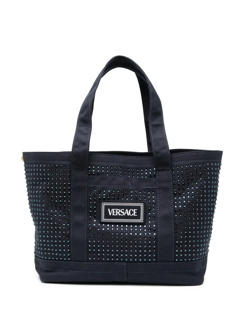 Versace Kids logo-patched tote bag - Blu
