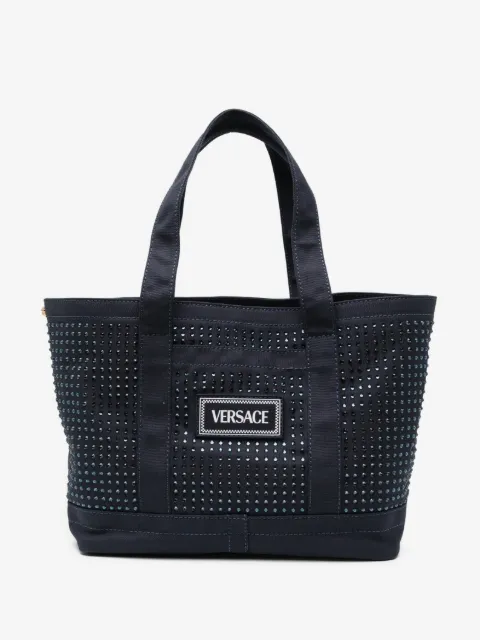Versace Kids logo-patched tote bag